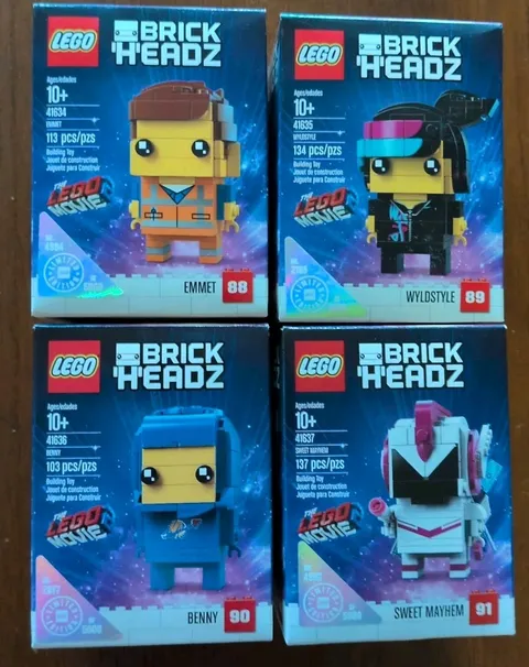 Lego Brickheadz Exclusives Movie 2 All 4 - Emmet Benny Wyldstyle Mayhem 
