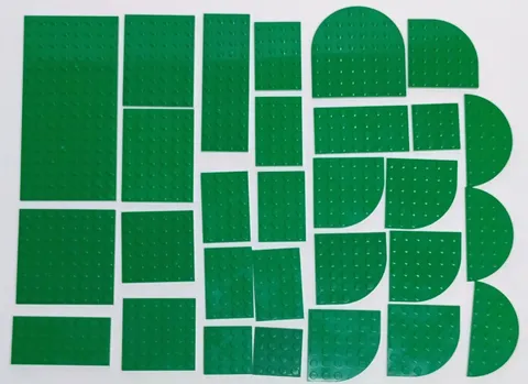 LEGO Green Flat Plate Brick Lot Great Variety Essential Building Items Pieces !!