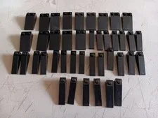LEGO BULK LOT OF 40 BLACK SLOPE BRICKS 18° 4X1 4X2 #60477 #30363