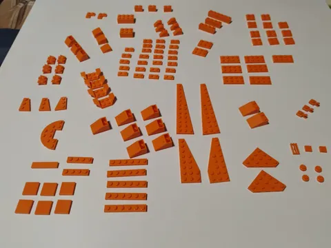 LEGO Blocks Assorted Orange Pieces QTY 121 Pieces 