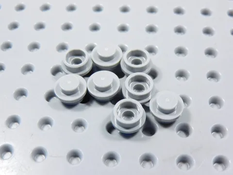 LEGO Lot of 8 Light Bluish Gray Round 1x1 Plates BR