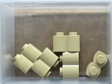 LEGO Parts - Tan Brick, Modified 1 x 2 with Log Profile - No 30136 - QTY 5