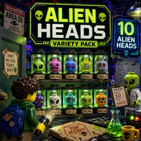 Minifigure Heads Pack 10 Random Non Human Heads Lot