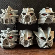 LEGO BIONICLE Set of 6 Pearl Light Gray (Protodermis) Nuva Kanohi