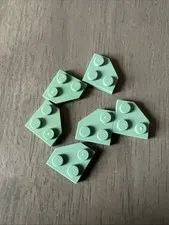 LEGO 26601 Sand Green Tile Wedge, Plate 2 x 2 Cut Corner 6 Pieces