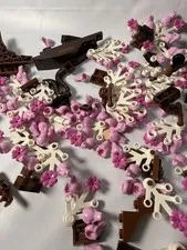 Bonsai Tree Cherry Blossom Lego Pieces For Parts With A Ton Of Pink Frogs !!
