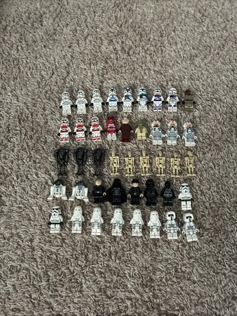 Lot of 43 Star Wars Mini Figures, From Clone Wars And More.