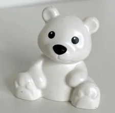 Lego Duplo White Polar Bear Cub Sitting Great Pre-owned