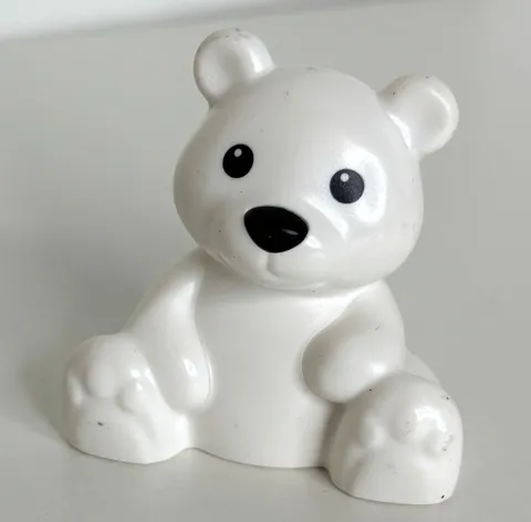 Lego Duplo White Polar Bear Cub Sitting Great Pre-owned