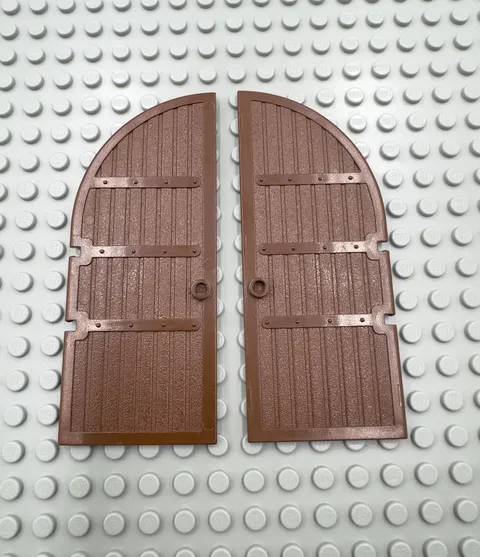 LEGO 2x  Brown Curved Top Arch Castle Door 1 x 5 x 10 9376 6081 6059 6090