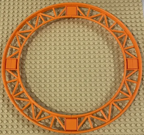 Lego Train Track Roller Coaster Rail Curve Round Bright Light Orange 4 Pieces