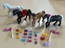 LEGO Friends Minifigure Animal Lot V - Horses With Moveable Heads & Accessories