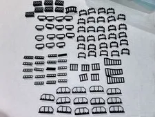 Lego Fence Lot Black X90 Pieces.