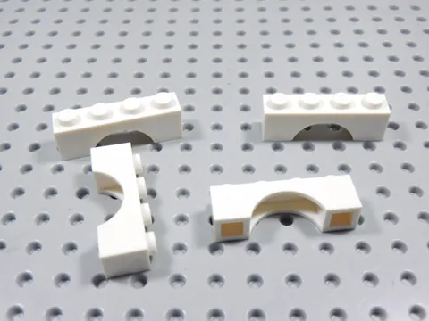 LEGO Lot of 4 White 1x4 Arch Bricks BB