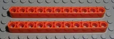 Lego Technic Perforated Beam 1x11 Dark Orange 2 Pieces