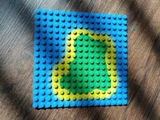 LEGO  ISLAND WATER PATTERN BASEPLATE 16X16 BLUE & GRAY BACK 5”X5” 6265 6260