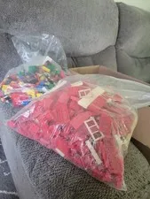 Vintage LEGO Red White Other Bricks Lot 1960s Building Blocks about 6 lbs