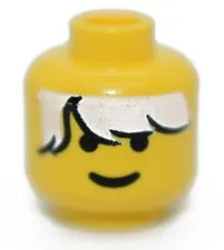 LEGO Yellow Minifigure Head Male White Bangs Deputy Zack Ice Planet 3626p62