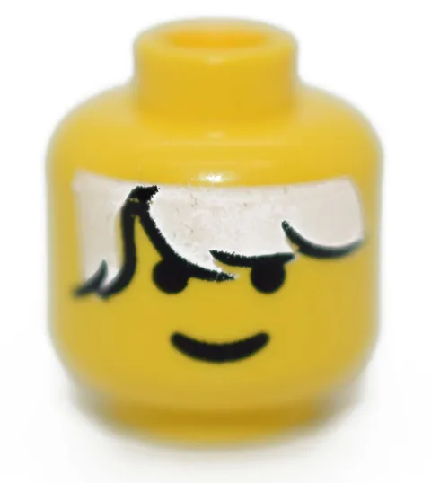 LEGO Yellow Minifigure Head Male White Bangs Deputy Zack Ice Planet 3626p62