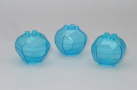 Lego lot 3 Rock 4x4 boulders trans light Blue