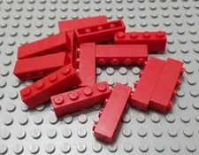 LEGO Lot of 12 Red 1x4 Building Bricks Parts Pieces
