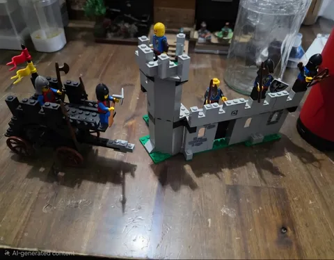 LEGO Castle Wall Tower Build w/ Siege Cart & Multiple Minifigures