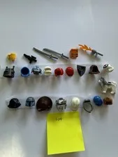 LEGO Minifigure Accessories Parts Lot Weapons Helmets Hats Shield Dog, Loose