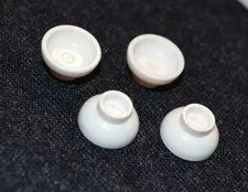 (4) White Minifigure Soup Bowl Bricks ~ New Lego Parts ~