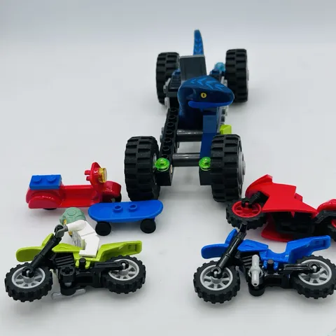 LEGO Raptor Rampage Adventure Lot Monster Truck Dirt Bikes Scooter Skateboard 
