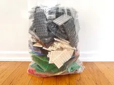 200+ LEGO Bulk Lot of 4 Lbs. Mixed Plates Greys Black White Browns Sand Blue