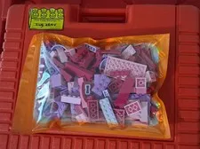 200+ pieces Pinks/Purples Lego Mix, Washed/Sanitized + free bricks & shipping!