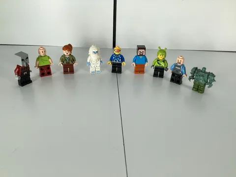 Lot of 9 Lego Minifigures Mixed Themes Minecraft Scooby Doo Yeti Monster Police⁠