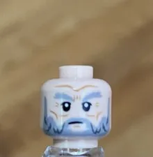 LEGO Light Nougat Flesh Minifig Head With Gray Beard & Mustache And Facial Lines