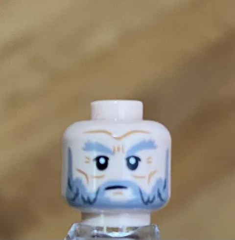 LEGO Light Nougat Flesh Minifig Head With Gray Beard & Mustache And Facial Lines
