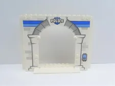 Lego White Panel 4 x 16 x 10 with Police Pattern 15626pb02 / 10675-01