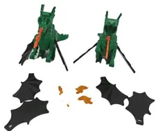 Lego 6028 Castle Green Dragon Pair with Black Wings & Red Fire 1990s Vintage