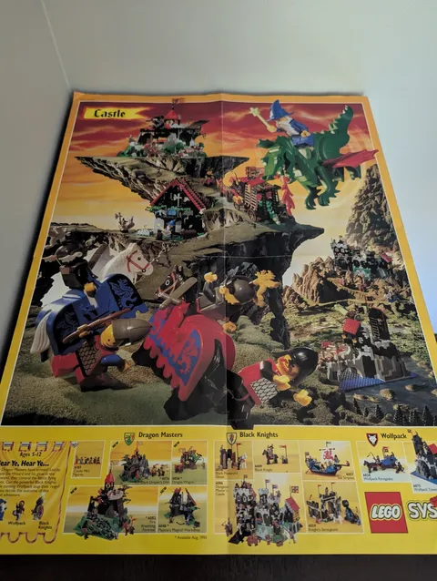 Vintage (1993) LEGO Large CASTLE Poster 16" x 21" - Rare!
