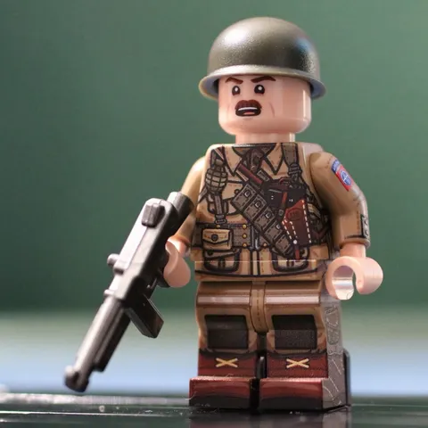 LEGO Minifig Co. Custom WW2 US 82nd Airborne Soldier With BrickArms