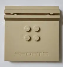 Lego Tan Tile, Modified 6 x 6 x 2/3 with 4 Studs and Debossed Sports Logo