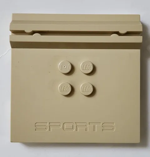 Lego Tan Tile, Modified 6 x 6 x 2/3 with 4 Studs and Debossed Sports Logo