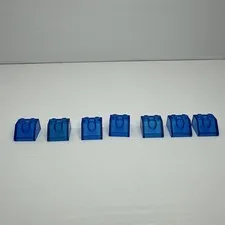 Lego Parts Bricks - Slope 45 2x2 Brick Trans Dark Blue Lot Of 7 Part # 6227 3039