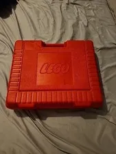Lego Brand 1985 Red Plastic Hard Shell Toy Tool lego Case 15"x12" w Handle