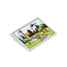 1x LEGO Dachstein 10° 6x8x1 New Light Gray Palms Town Car Race 4515pb065