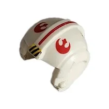 LEGO Minifigure Star Wars Rebel Helmet Red Logo. Used