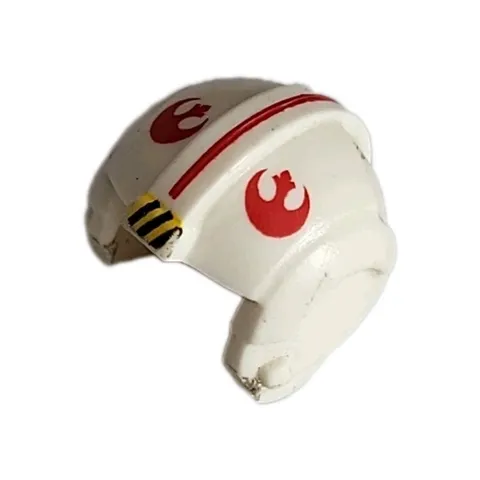 LEGO Minifigure Star Wars Rebel Helmet Red Logo. Used