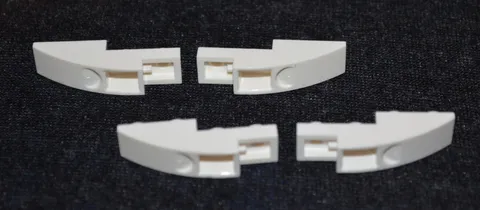 (4) 1x4 White Inverted Rounded Bottom Bow Bricks ~ New Lego Parts ~