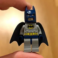 LEGO Batman Minifigure Dark Blue Cowl Fabric Cape Batman Theme Plastic