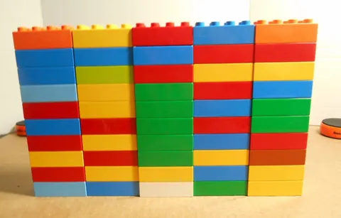 Lot of 50 Duplo Lego 2 x 4 Bricks Building Blocks Assorted Colors P94