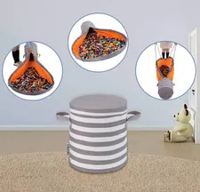 Collapsible Lego Brick Storage Basket with Playmat - Kid's Room Organizer