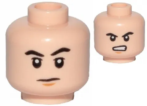 Lego LOTR ELF MINIFIG HEAD  Light Nougat Chin Dimple Neutral/Bared Teeth D221